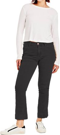 Dear John Denim Jeanna High Rise Cropped Corduroy Flare Jeans In Black