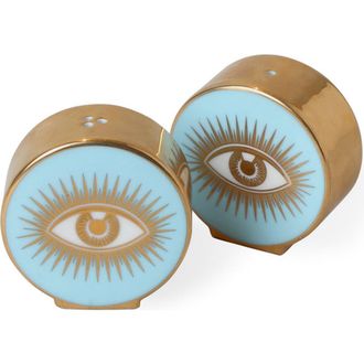 Jonathan Adler Le Wink Salt and Pepper Set in Light Blue /Gold at Nordstrom