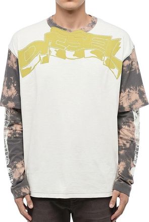 Diesel White Loose Crew Neck T-Shirt