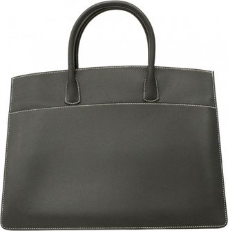 Herm&egrave;s Gray Courchevel Leather Tote Bag (Pre-Owned)