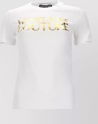 Versace Jeans Couture short sleeve crew neck top metallic lettering