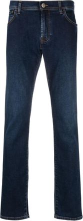 Corneliani low-rise straight-leg jeans - men - Cotton/Elastane/Polyester/Cotton - 31 - Blue