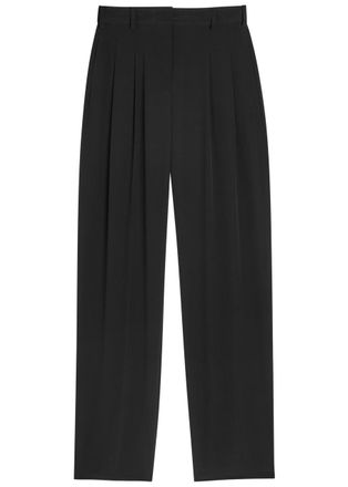 Joseph Tarn Silk-crepe Trousers - Black - 44 (UK16 / XL)