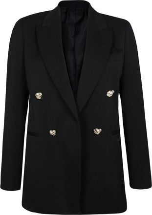 Lanvin Wollen Blazer met Reverskraag - Dames - Blazers - Zwart - S - Wol - Jassen
