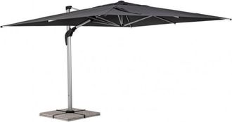 Konte Design Sombrilla de suspensi&oacute;n con m&aacute;stil de aluminio y lona gris oscuro 3x4