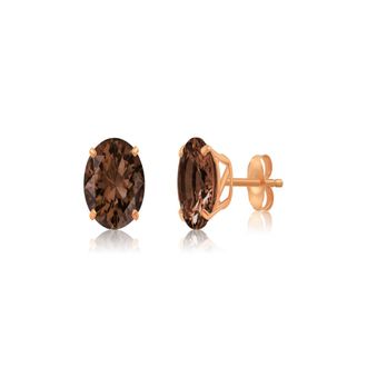 MAX + STONE 14k Yellow or White Gold 9mm Round Large Gemstone Stud Earrings