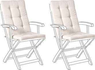 Beliani Conjunto de 2 cojines de respaldo asiento Beige claro