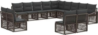 vidaXL Conjunto De Sof&aacute;s De Jard&iacute;n 13 Uds. Gris Rat&aacute;n Sint&eacute;tico Vidaxl