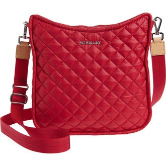 MZ Wallace Quilted Nylon Box Crossbody Bag in Apple at Nordstrom