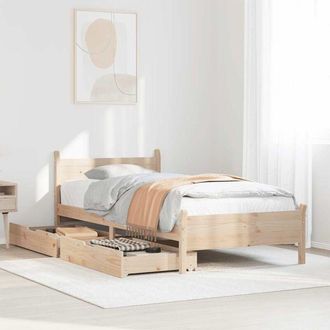 vidaXL Estructura De Cama Sin Colch&oacute;n Madera Maciza De Pino 90x200 Cm Vidaxl