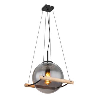 Globo Lighting L&aacute;mpara Colgante - Leona - Negro - Vidrio Vidrio Ahumado - Globo