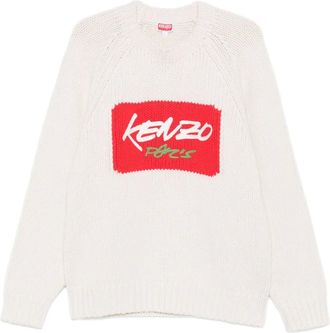 Kenzo Maglione girocollo con logo - Toni neutri