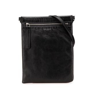 Saint Laurent Pre-owned Saint Laurent Antiqued Lambskin Sid Flat Crossbody MAL581697 0322