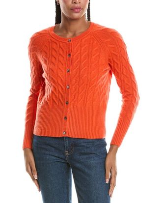 N.Peal N. PEAL Myla Cable 100% Cashmere Cardigan