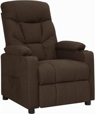 vidaXL Sill&oacute;n Reclinable De Tela Marr&oacute;n Oscuro Vidaxl