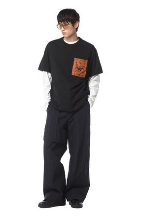 MCM Monogram Patch Pocket T-Shirt in Organic Cotton in Black at Nordstrom, Size X-Large