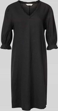 b.young B.Young Knielanges Kleid aus Leinen-Viskose-Mix Modell FALAKKA in Black, Gr&ouml;&szlig;e 34