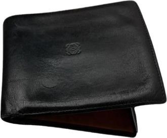 Loewe Pre-owned Madrid Card Holder Wallet - Heren - Vintage Accessoires - Zwart - ONE Size - Leer - Vintage