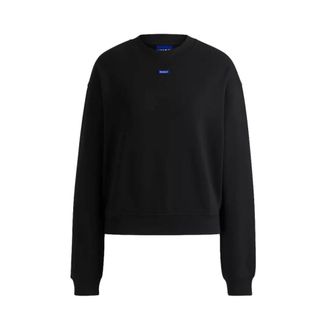 HUGO BOSS Dames, Sweatshirts & Hoodies, Zwart, Maat: L Katoen