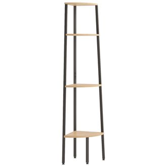 vidaXL Vidaxl - Estanter&iacute;a Esquina 4 Baldas Marr&oacute;n Claro Negro 45,5x31,5x150 Cm
