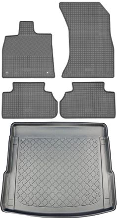 OEM Kia Q5 Ii Fy Suv (5 Puertas) Desde 01.2017 Set - Alfombrillas De Goma Para Coche + Alfombrilla Para Maletero