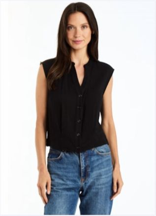 Drew Montana Gauze Sleeveless Shirt In Black