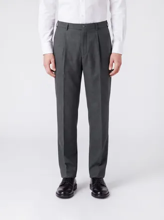 BRIGLIA 1949 Slim Fit Pleated Virgin Wool Tailored Trousers