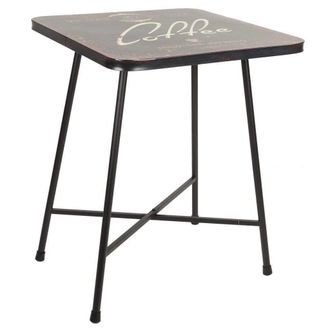 Wanderlust Deco Wanderlust Deco - Mesa Cuadrada De Metal Negra 60x60x77