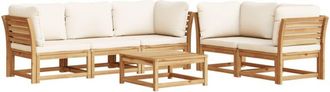 vidaXL Juego De Muebles Jard&iacute;n 6 Pzas Con Cojines Madera Maciza Acacia Vidaxl