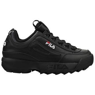 Fila Mens Womens Fila Disruptor II Premium Black/White/Fila Red Trainers - UK 7.5