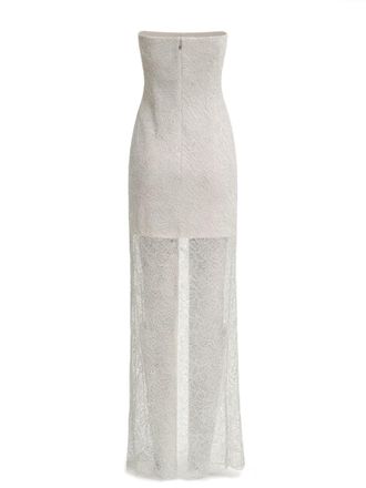 Rotate Recycled Polyester Lace Dress - Powder