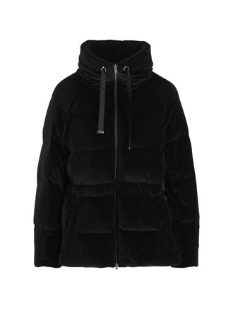 Herno Black Piumino Funnel Neck Padded Canvas Down Jacket