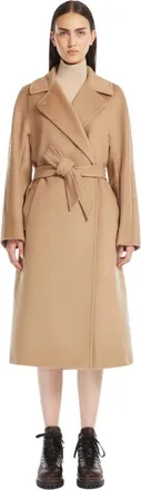 Max Mara Dames, Mantels, Bruin, Maat: 3XS Wol