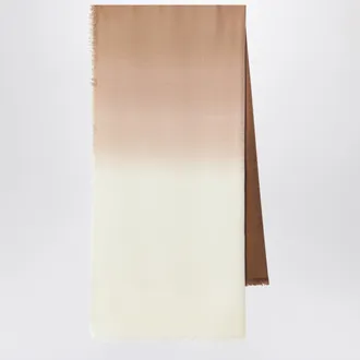 Loewe Sciarpa jacquard in lana e seta beige sfumata