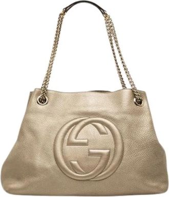 Gucci Pre-owned Soho Chain Shoulder Bag - Dames - Vintage Schoudertas - Geel - ONE Size - Leer - Vintage