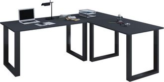 VCM Vcm Vcm Escritorio De Madera Escritorio De Esquina Liso 160x130 L Forma Izquierda O Derecha Placa De Mesa De Trabajo 50 Cm De Profundidad Mesa De Orde