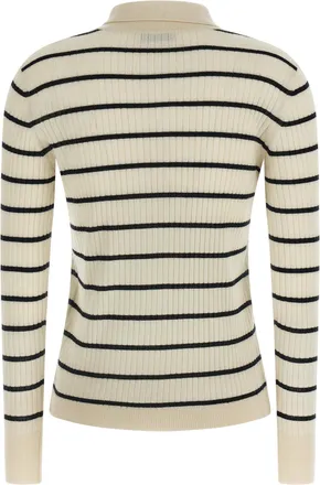 Max Mara Striped Cashmere-Silk Polo - Beige