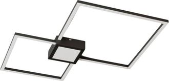 Lindby Lámpara de techo led Duetto en Negro Aluminio - Lindby