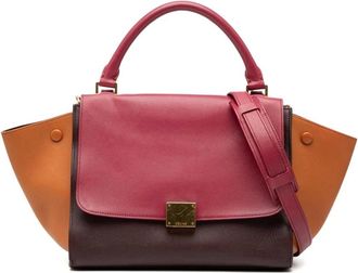 Celine Pre-owned Handbags, female, Brown, Size: ONE SIZE Pre-owned Vintage Leather Tricolor Satchel Bag