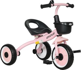 OEM Triciclo Para Ni&ntilde;os De 2 A 5 A&ntilde;os Bicicleta Infantil Con Asiento Ajustable Cesta Timbre Y Pedales 70,5x53x58 Cm Rosa