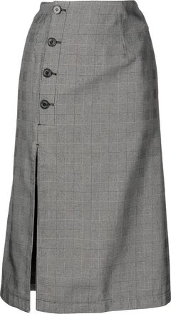 Rokh button-front midi skirt - women - Polyester/Viscose/Spandex/Elastane - 38 - Grey