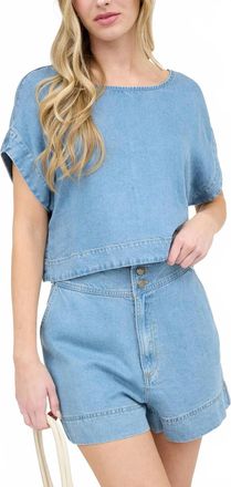 Blu Pepper Maris High Waist Shorts In Blue
