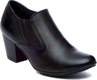 Comfort Plus Ladies Womens Ankle Boots Trouser Leather Shoes Wide Fit Zip Mid Heel Office Work Size - Black - UK 4