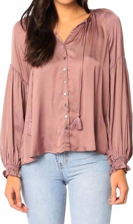 Olivaceous Peasant Tassle Blouse In Pink Mauve