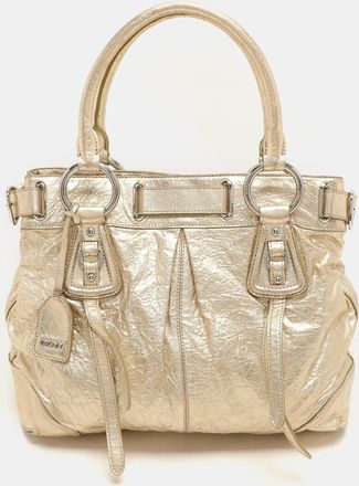 DKNY Dkny Gold Crinkled Leather Tote