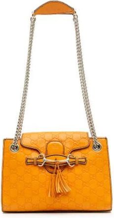 Gucci Pre-owned Shoulder Bags, female, Orange, Size: ONE SIZE Pre-owned Leather gucci-bags