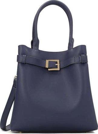 Kazar Donkerblauwe handtas met handgrepen en riem - Dames - Handtassen - Blauw - ONE Size - Leer - Tassen