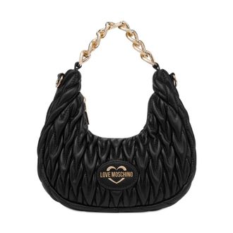 Love Moschino Shoulder Bags, female, Black, Size: ONE SIZE Quilted Hobo Bag