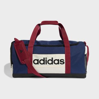 adidas Sporttasche ADIDAS PERFORMANCE LINEAR DUFFELBAG M IM COLOURBLOCKING-STYLE, Damen, dunkelblau, sanftes wei&szlig;, active maroon, Obermaterial: 100% Polyeste