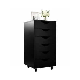 Relaxdays Relaxdays Cajonera Con Ruedas, 6 Cajones, (al X An X F) 78 X 40 X 40 Cm, Archivador M&oacute;vil De Oficina, Negro